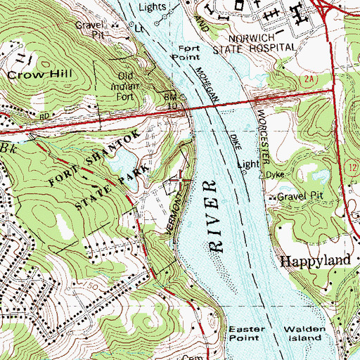 Topographic Map of Paul Cemetery, CT