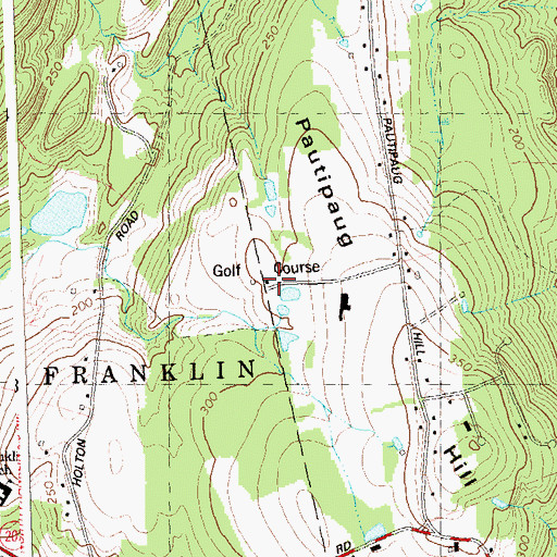Topographic Map of Pautipaug Golf Course and Country Club, CT