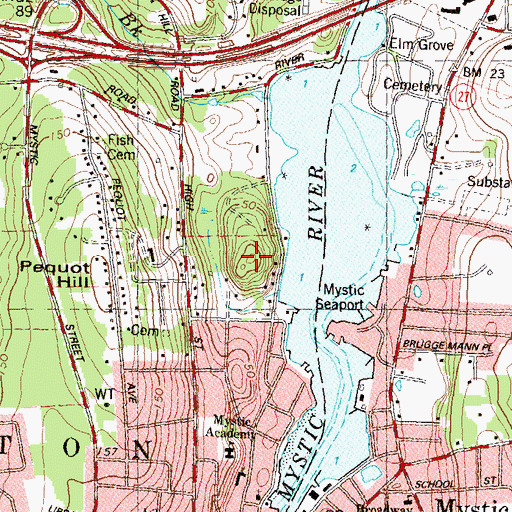 Topographic Map of Peace Nature Sanctuary, CT