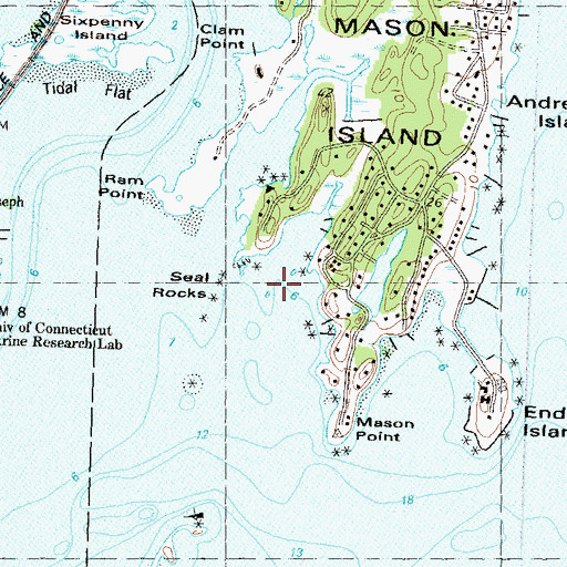 Topographic Map of Peggy Bay, CT