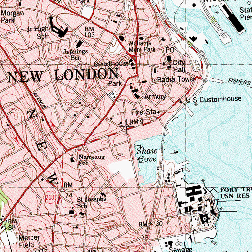 Topographic Map of Perkins Green, CT