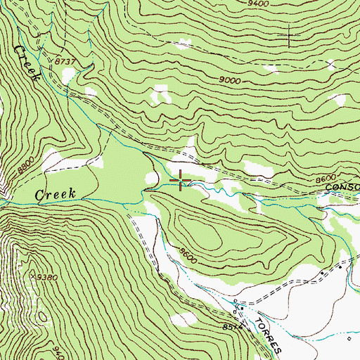 Topographic Map of Johnson Creek, CO