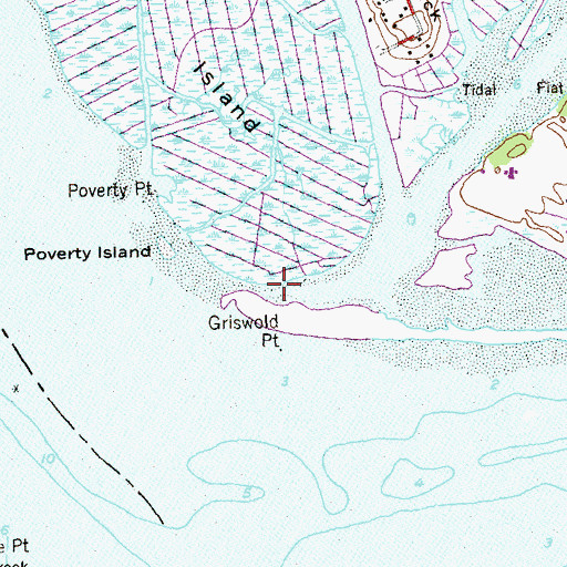 Topographic Map of Poverty Island Beach, CT
