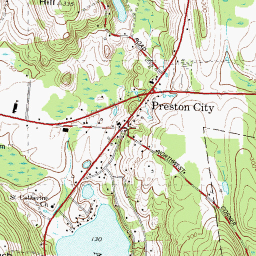 Topographic Map of Preston City Historic District, CT