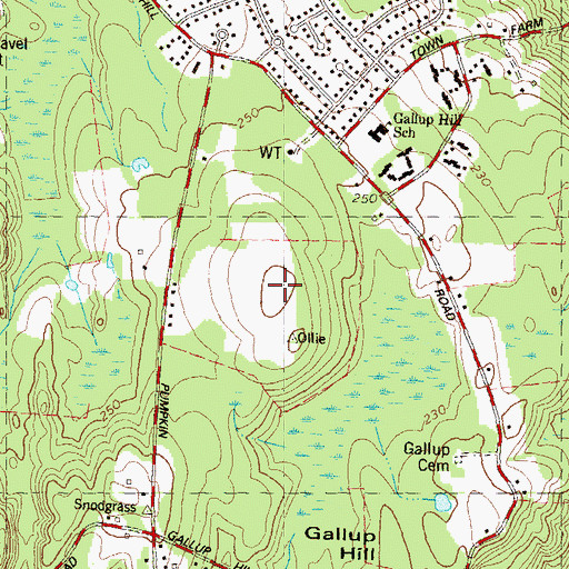 Topographic Map of Pumpkin Hill, CT
