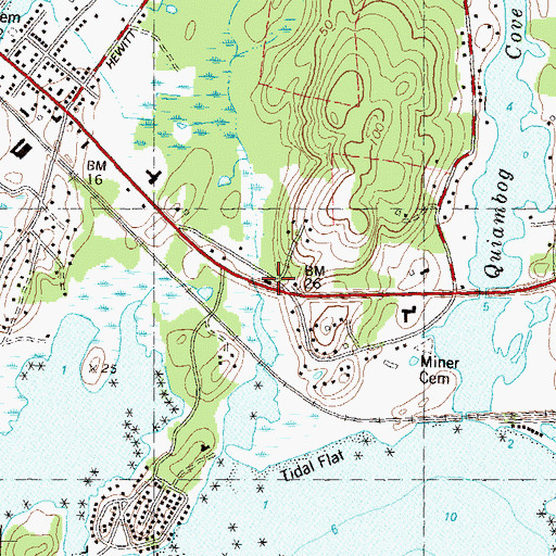 Topographic Map of Quiambaug Fire Company, CT