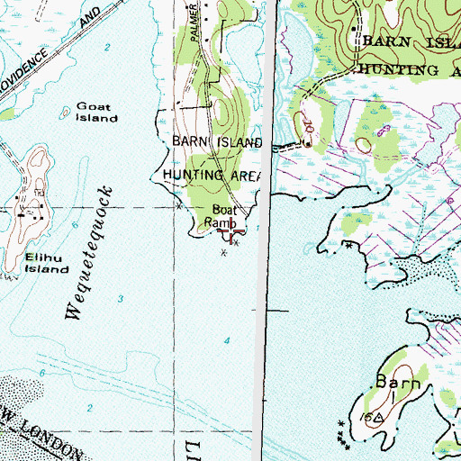 Topographic Map of Randall Point, CT