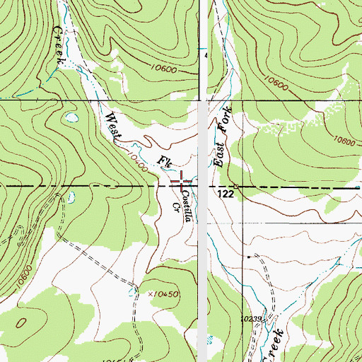 Topographic Map of East Fork Costilla Creek, CO