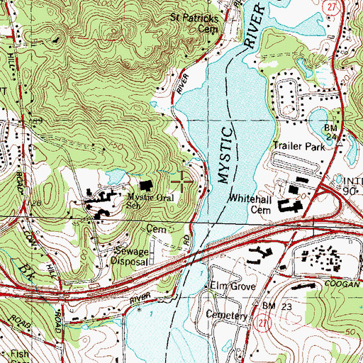Topographic Map of River Road Park, CT