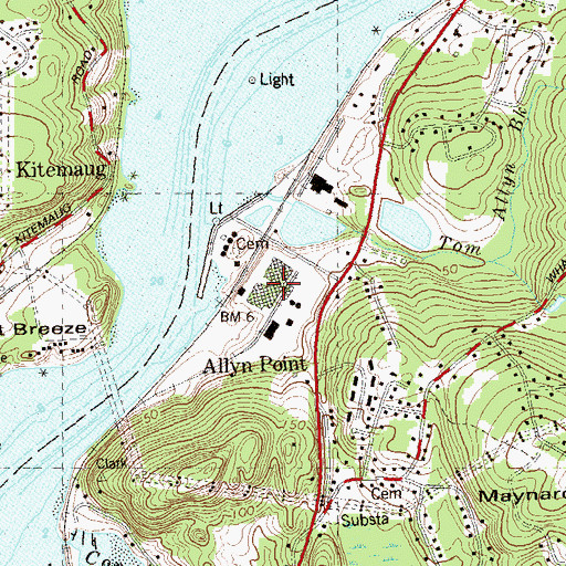Topographic Map of Riverside Village Mall Shopping Center, CT