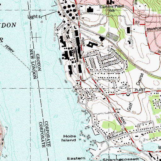 Topographic Map of Rock of Salvation Church, CT