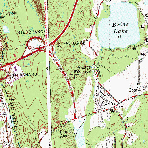 Topographic Map of Rocky Hill Neck, CT