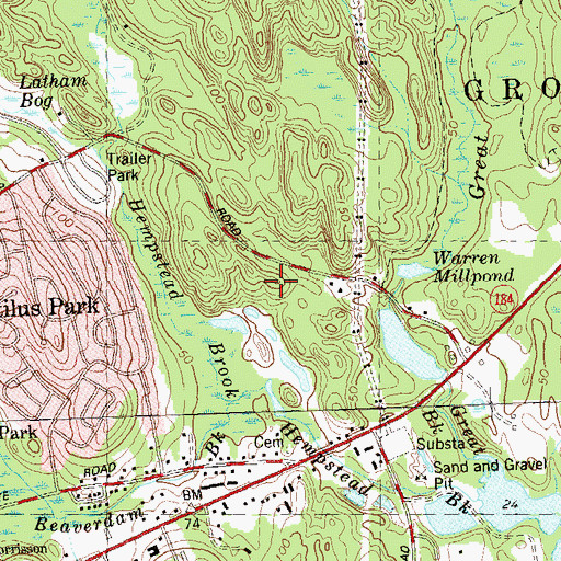 Topographic Map of Romanella Subdivision Park, CT