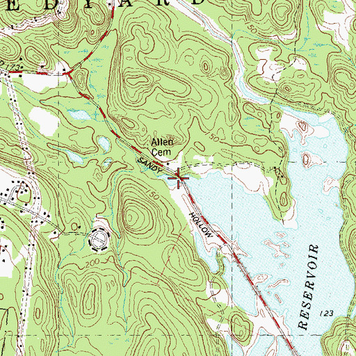 Topographic Map of Rosemond Lake, CT