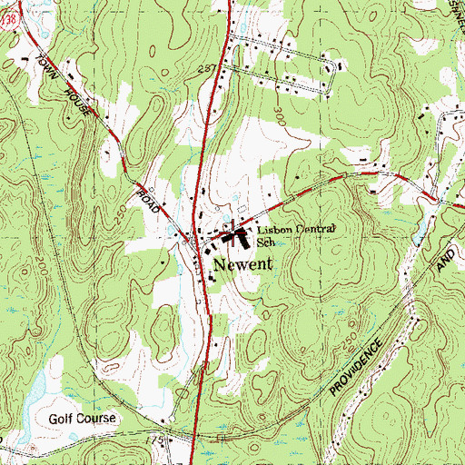 Topographic Map of Sacred Heart University-Lisbon Campus, CT