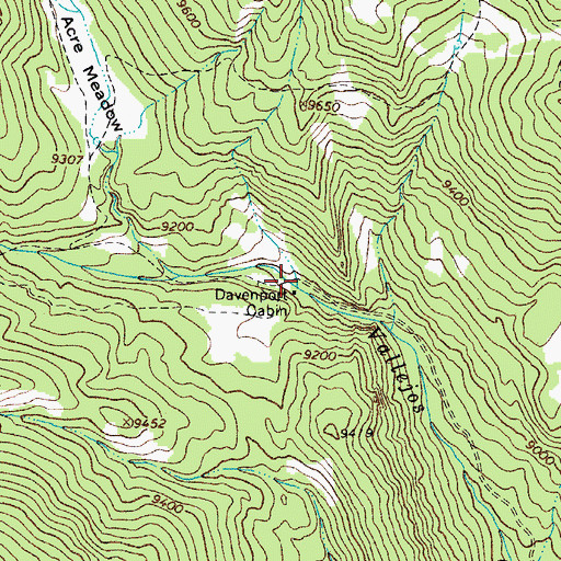 Topographic Map of Davenport Cabin, CO