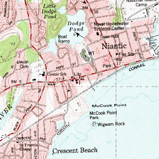 Topographic Map of Saint Agnes Church, CT