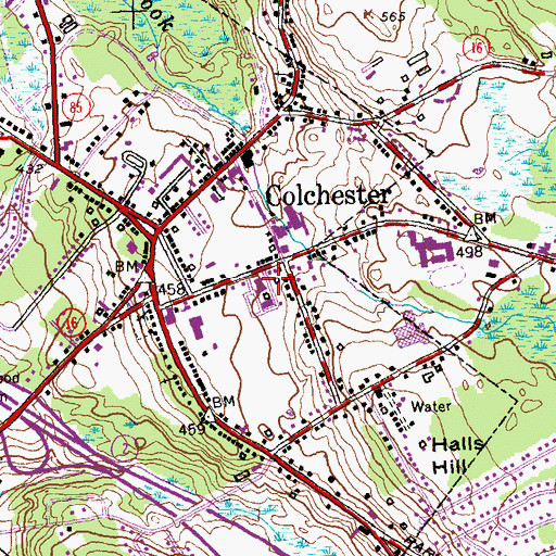 Topographic Map of Saint Andrews Church, CT
