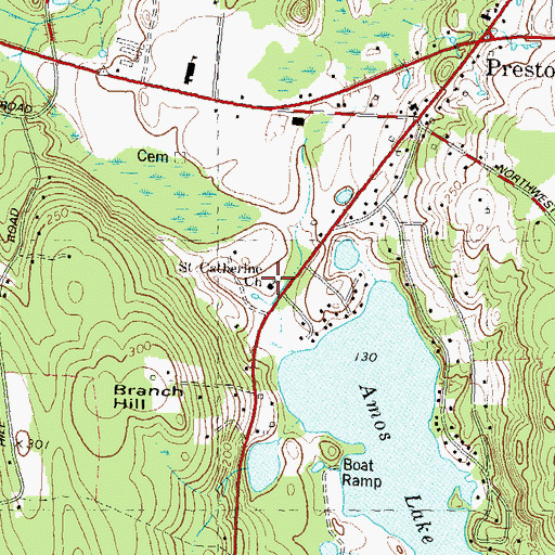 Topographic Map of Saint Catherine Church, CT