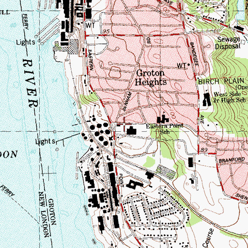 Topographic Map of Saint Johns Christian Church, CT