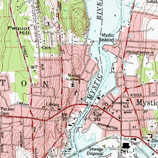 Topographic Map of Saint Marks Episcopal Church, CT