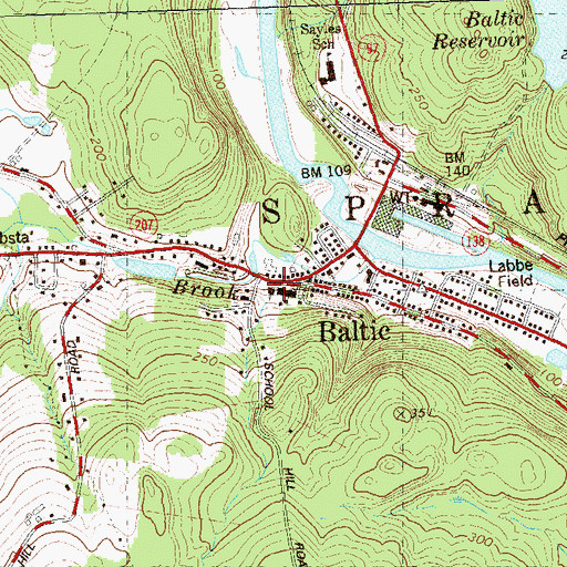 Topographic Map of Saint Marys Roman Catholic Church, CT
