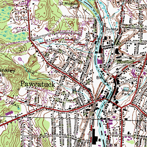 Topographic Map of Saint Michael School, CT