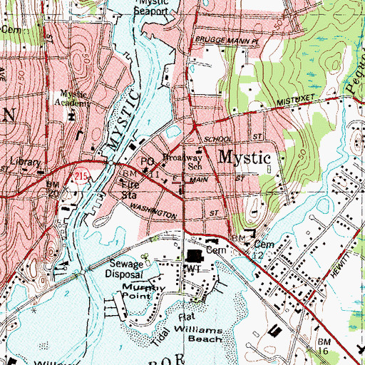 Topographic Map of Saint Patrick Church, CT