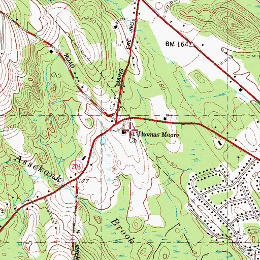 Topographic Map of Saint Thomas Moore Church, CT