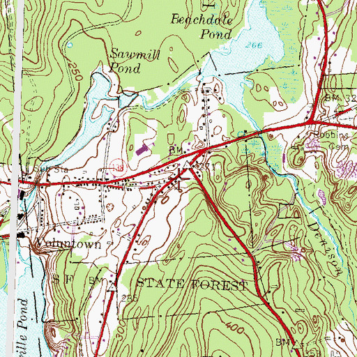 Topographic Map of Saint Thomas-Saint Anns Parish Center, CT