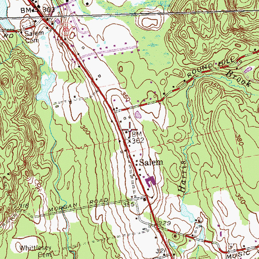 Topographic Map of Salem Congregational Church, CT