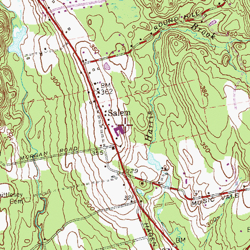 Topographic Map of Salem Elementary School, CT