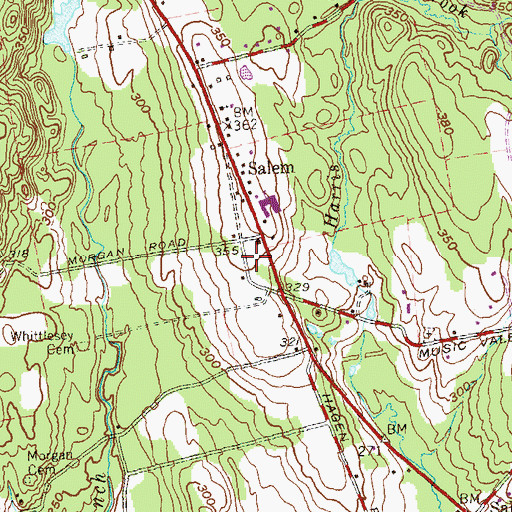 Topographic Map of Salem Historical Society Building, CT