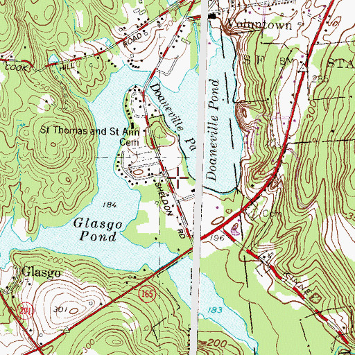 Topographic Map of Sand Plains, CT