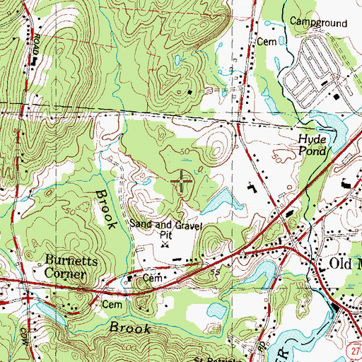 Topographic Map of Shady Oaks Park, CT
