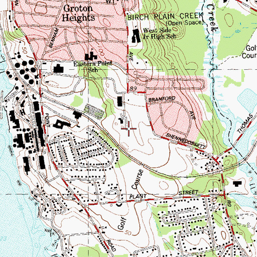 Topographic Map of Shenecossett, CT