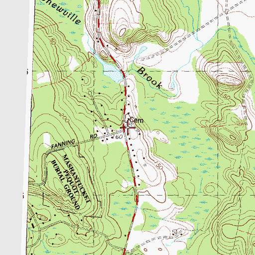 Topographic Map of Shewville School (historical), CT