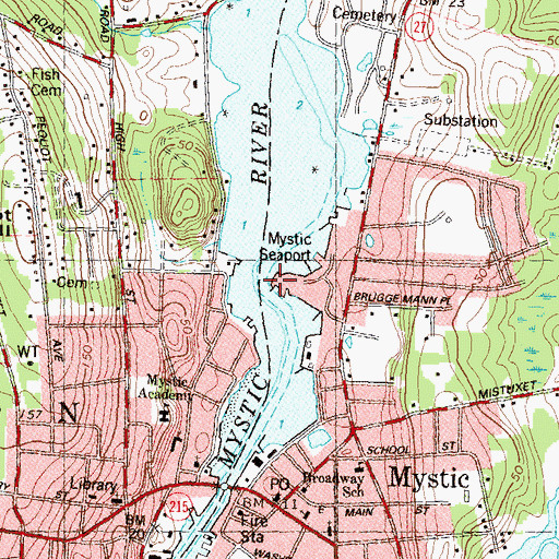 Topographic Map of Shipyard Point, CT