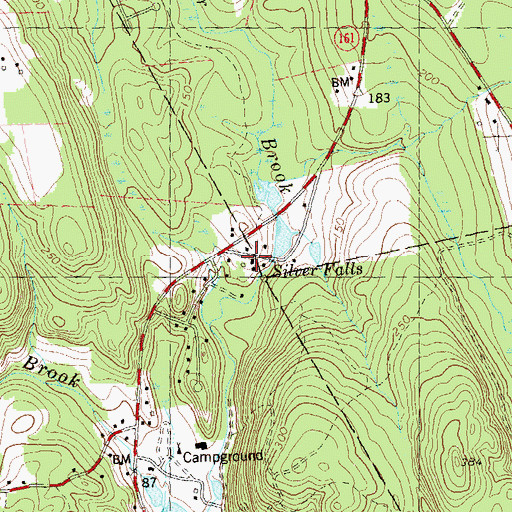 Topographic Map of Silver Falls, CT