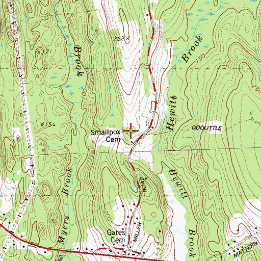 Topographic Map of Smallpox and Indian Cemetery, CT