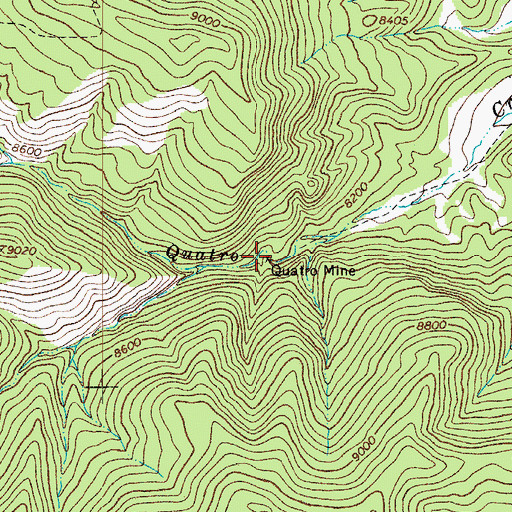Topographic Map of Quatro Mine, CO