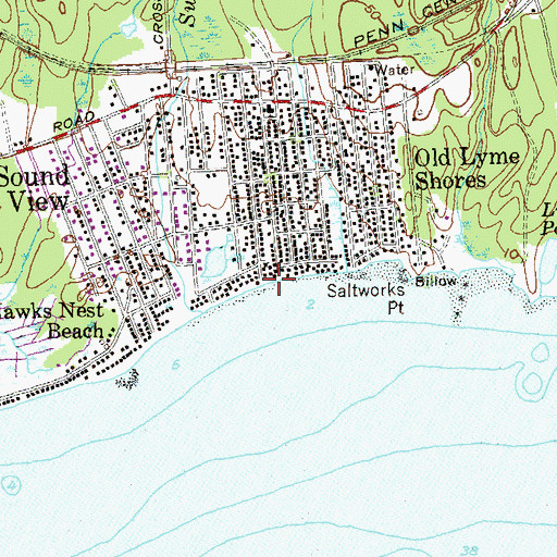 Topographic Map of Soundview Beach, CT