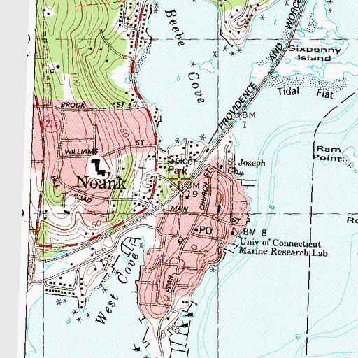 Topographic Map of Spicer Park, CT