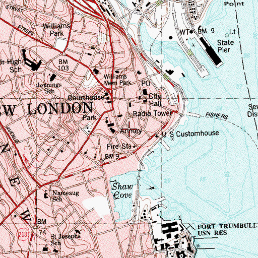 Topographic Map of Starr Street Restoration Area, CT