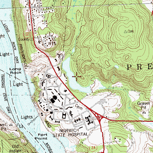 Topographic Map of State Hospital Pond, CT