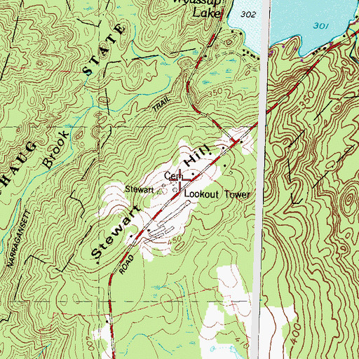 Topographic Map of Stewart Hill Cemetery, CT