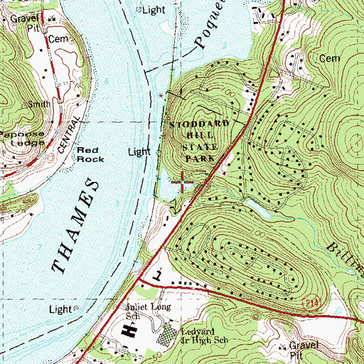 Topographic Map of Stoddard Cove, CT