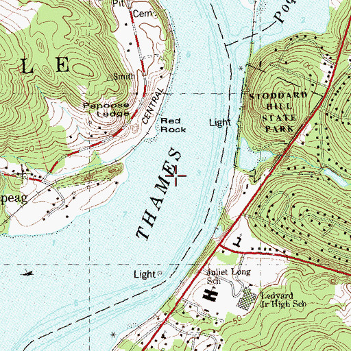 Topographic Map of Stoddard Ferry, CT