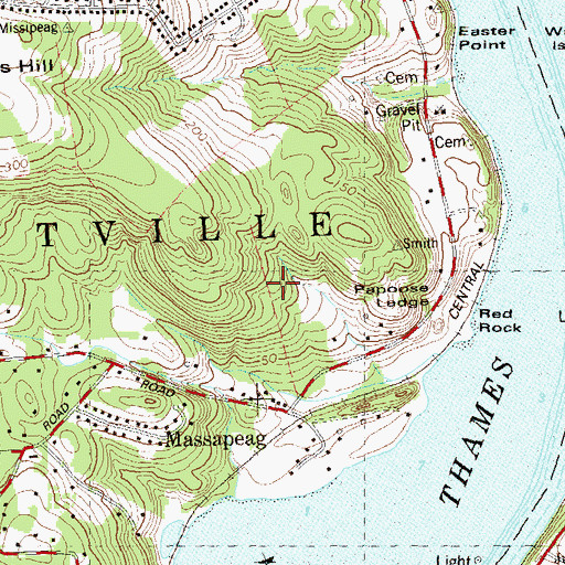 Topographic Map of Stoddard Hill, CT