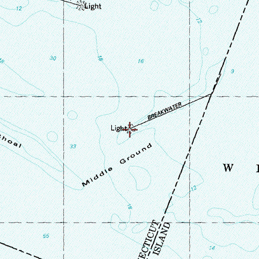 Topographic Map of Stonington Outer Breakwater Lighthouse, CT
